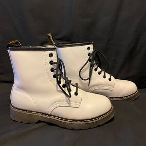 Dr. Martens 1460 white smooth leather lace-up boots